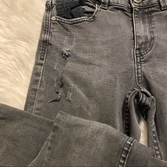 Zara Gray Frayed Destructed Skinny Jeans US 2 - Picture 4 of 10